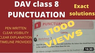 DAV class 8 English practice book chapter 9 Punctuation solution  Punctuation class 8 DAV [upl. by Rice851]