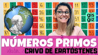 NÚMEROS PRIMOS  CRIVO de ERATÓSTENES [upl. by Emogene297]