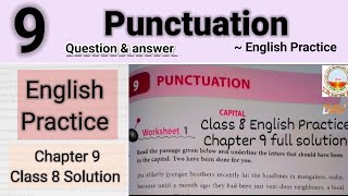 Punctuation Dav Class 8 English Practice Chapter 9 Solution [upl. by Scandura881]