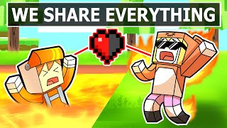 Minecraft but we SHARE EVERYTHING [upl. by Tennos]