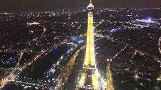 Paris Eiffel Tower in 4k Night Paris with the DJi Phantom 4 Drone Paris night Flight from the sky [upl. by Shaylynn]