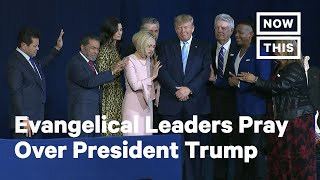 Paula White Leads Evangelical Leaders in Prayer Over President Trump  NowThis [upl. by Yoccm]