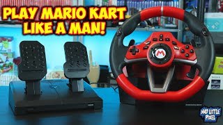 Play Mario Kart amp Other Racing Games Like A Man Hori Mario Kart Racing Wheel Deluxe Pro Review [upl. by Nettirb]