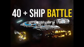 Space Engineers  Massive 40 Ship Fleet Battle [upl. by Mctyre]